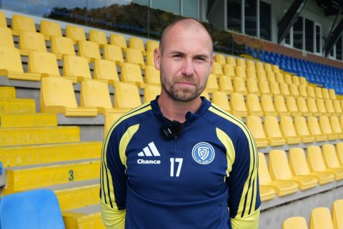 Trenér Pavel Hoftych a Stanislav Dostál před utkáním s SK Slavia Praha